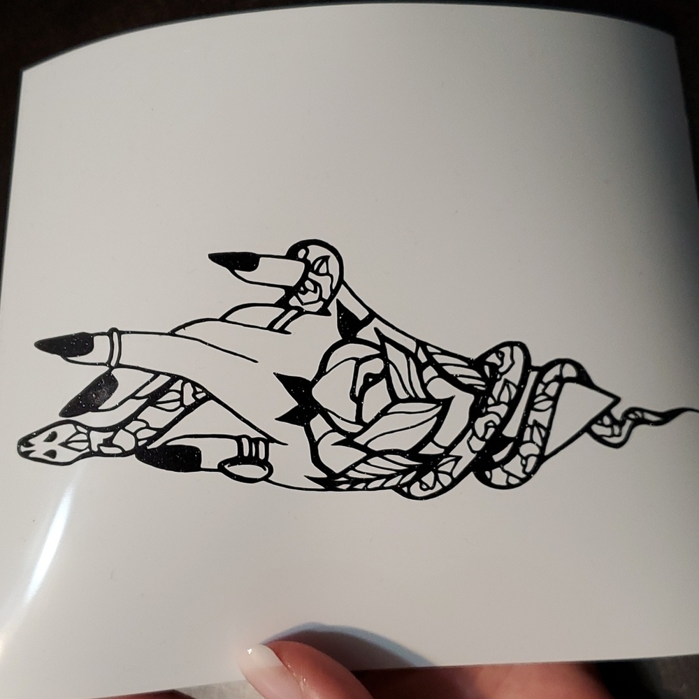 Floral snack wrapped hand vinyl decal sticker